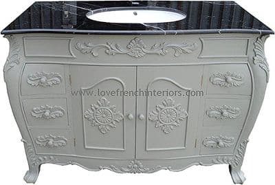 Louis Medium Single Bowl Vanity Unit with Solid Marble Top