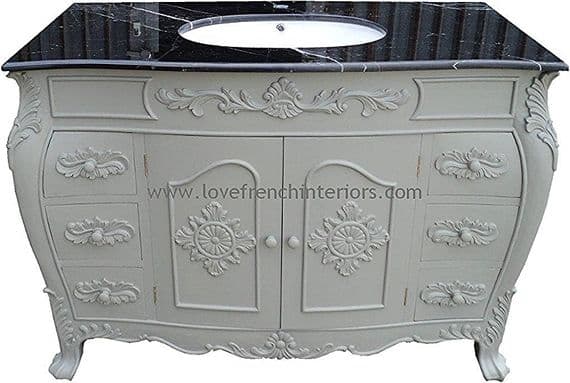 Louis Medium Single Bowl Vanity Unit with Solid Marble Top