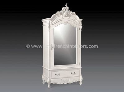 Louis Mirrored Single Door Armoire