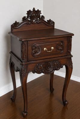 Louis One Drawer Mahogany Bedside Table