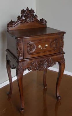 Louis One Drawer Mahogany Bedside Table