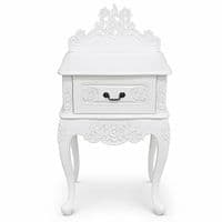 Louis One Drawer Silver Bedside Table