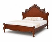 Louis Ornately Carved Versailles Bed in Mahogany