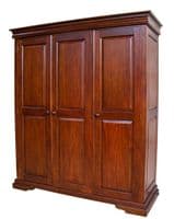 Louis Philippe Sleigh Triple Armoire Painted