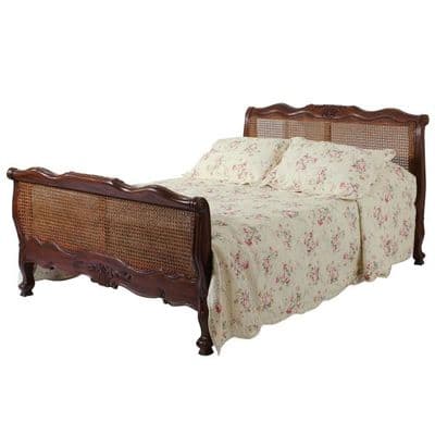 Louis Rattan Bed in Mahogany