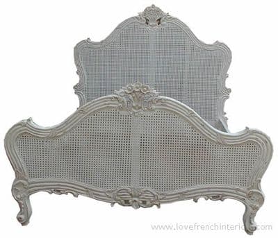 Louis Rattan Single Panel French Bed 5' Kingsize