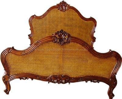 Louis Rattan Single Panel French Bed Kingsize