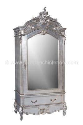 Louis Single Door Mirrored Armoire