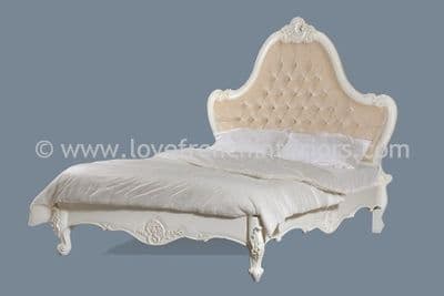 Louis Upholstered Bed in Antique White