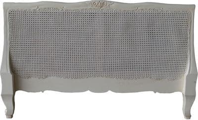 Louis XV Rattan Headboard in Antique White