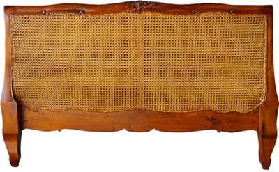 Louis XV Rattan Headboard in Mahogany