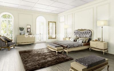 Luxus Bedroom Collection in Cream and Gold Leaf