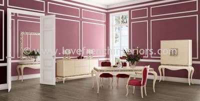 Luxus Dining Collection in Burgundy and Cream
