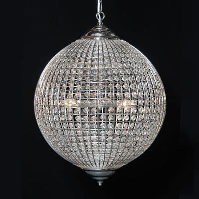 Medium Chrome Finish Globe Chandelier