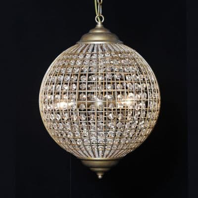 Medium Gold Finish Globe Chandelier