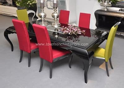 New York Dining Set in Glossy Black