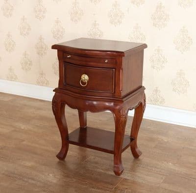 One Drawer Mahogany Bedside with Shelf