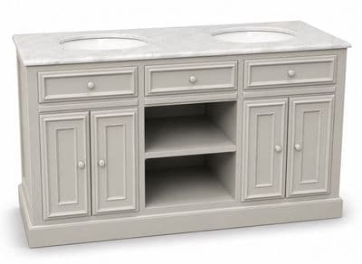 Open Shelf Vanity Unit with Double Bowls