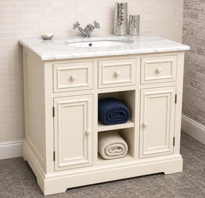 Open Shelf Vanity Unit with Single Bowl