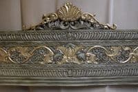 Ornate Four Poster Bed in White and Silver