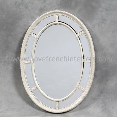 Oval White Mirror