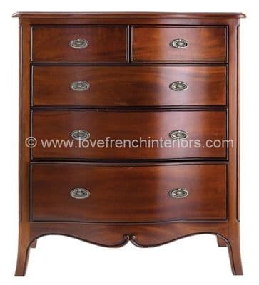 Paris Mahogany Five Drawer Chest