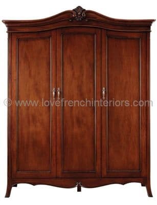 Paris Mahogany Triple Wardrobe