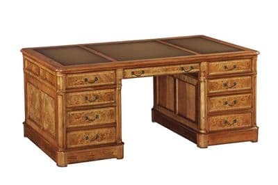 Pedestal Desk in Burr Walnut (Extra Large)