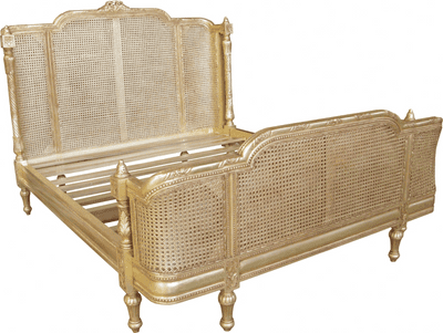 Provence Rattan Bed in Antique Gold