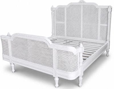 Provence Rattan Bed in Antique White