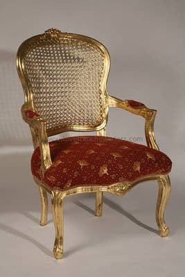 Rattan Back French Armchair