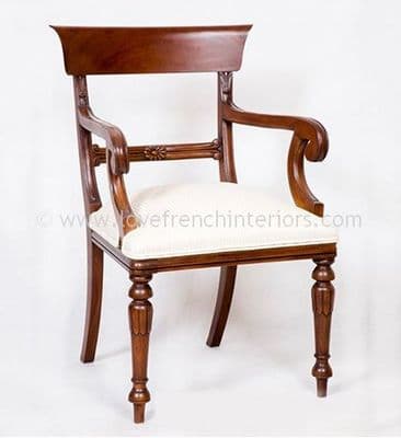 Regency Scroll Top Carver Chair