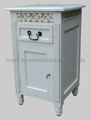 Rochelle Fret Work French Bedside in your choice of colour