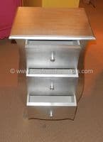 Rochelle Pair of Bombe French Bedsides in Silver Leaf