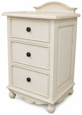Rochelle Star 3 Drawer French Bedside in your choice of colour