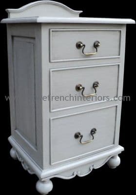 Rochelle Star 3 Drawer French Bedside in your choice of colour