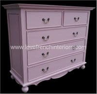 Rochelle Star 5 Drawer 100cm French Chest in your choice of colour