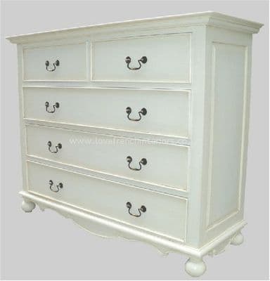 Rochelle Star 5 Drawer 100cm French Chest in your choice of colour