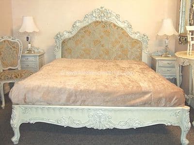 Rococo Bespoke Ornately Carved Upholstered Bed