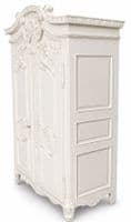 Rococo French Armoire Wardrobe in Noir Black
