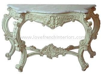 Rococo French Console with Marble Top