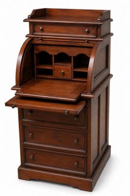 Roll Top Bureau in Mahogany