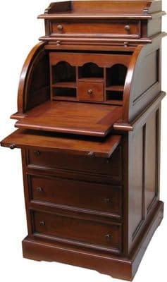 Roll Top Bureau in Mahogany