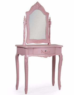 Rose Pink French Dressing Table and Mirror