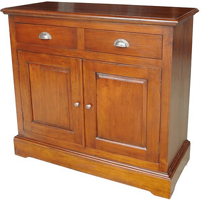 Sideboard with Two Drawers and Two Doors in Mahogany