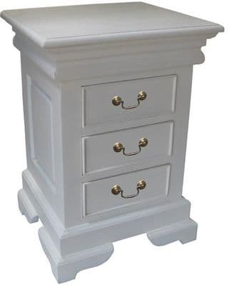 Sleigh 3 Drawer Chest in Antique White