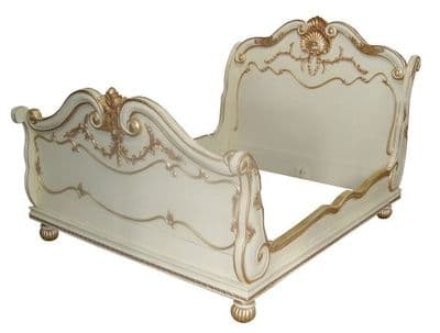 Sleigh Bed with Scroll Design