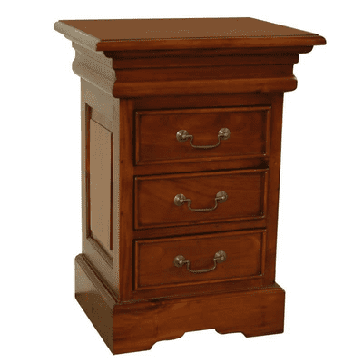 Sleigh Bedside Chest 3 Drawers
