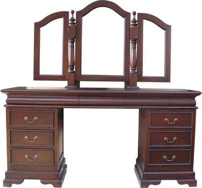 Sleigh Dressing Table and Mirror in Mahogany