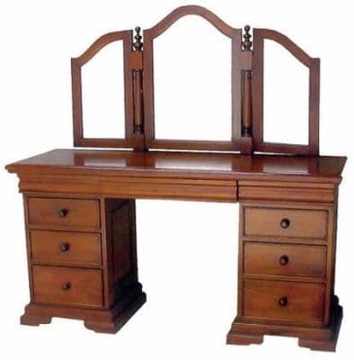 Sleigh Dressing Table, Mirror and Stool